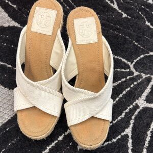 Tory Burch Cream Espadrille Sandals